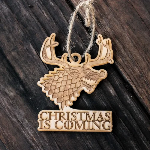 Miniatura 8 de Adorno – Se acerca la Navidad – Madera Cruda 4 x 3 pulgadas