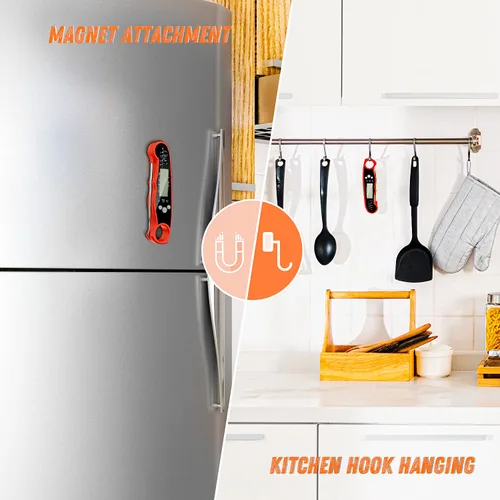 Miniatura 7 de Termómetro de Lectura Instantánea para Carne para Parrilla y Cocina, Termómetro Digital Rápido y Preciso para Alimentos con Luz de Fondo, Imán