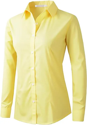 Miniatura 7 de Beninos Camisas de vestir para mujer, manga larga, con botones, ropa de trabajo