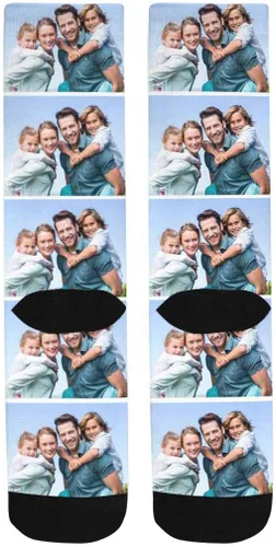 Miniatura 5 de Calcetines personalizados con foto familiar para hombres y mujeres, carga tu imagen familiar única y memorable