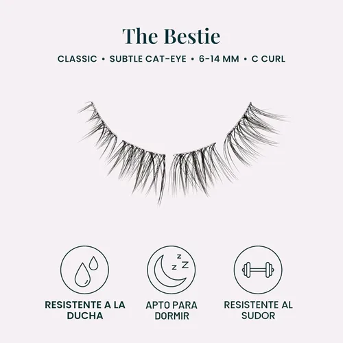 Miniatura 3 de FlutterHabit The Bestie prepTECH - 6 pares de extensiones de pestañas inferiores, racimos de pestañas cónicas de 0.35 a 0.55 pulgadas