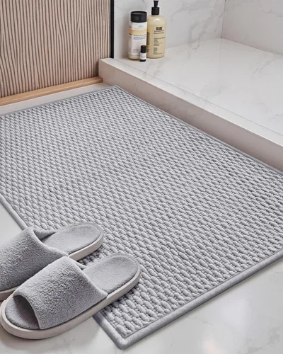 Miniatura 17 de Color&Geometry Alfombras de baño con parte trasera de goma, antideslizante, lavable a máquina, alfombra bohemia de felpilla suave y absorbente