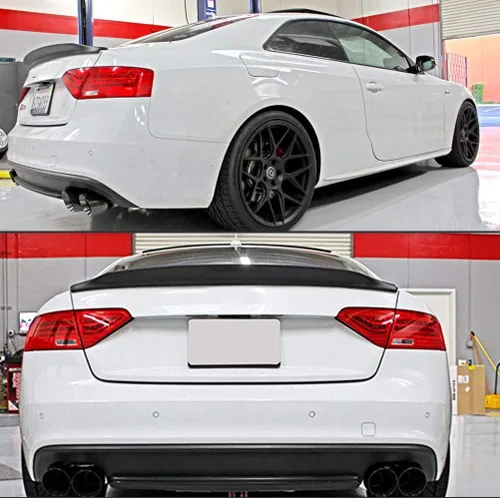 Miniatura 3 de Alerón trasero del tronco de fibra de carbono para Audi S5 B8/B8.5 Coupe 2Door 2008-2017 Highkick Trunk Lid Spoiler Wing Lip Boot Lid Factory Outlet