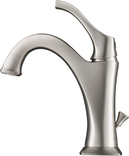 Miniatura 10 de KRAUS KBF-1201SFS Arlo Grifo de lavabo de una sola manija para baño con drenaje de varilla de elevación y placa de cubierta, acero inoxidable Acero