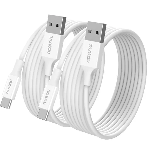 Miniatura 22 de Cable USB A a USB C de 6 pies, cable de carga rápida de 60 W compatible con iPhone 17/17 Pro Max/16/16e/16 Plus/15 Pro Max, Samsung Galaxy Blanco