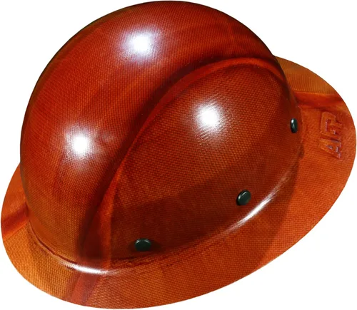 AFP Casco duro de fibra de ala completa | Suspensión de trinquete de 6 puntos | Clasificación OSHA y ANSI | Cascos duros para hombres | Cascos de