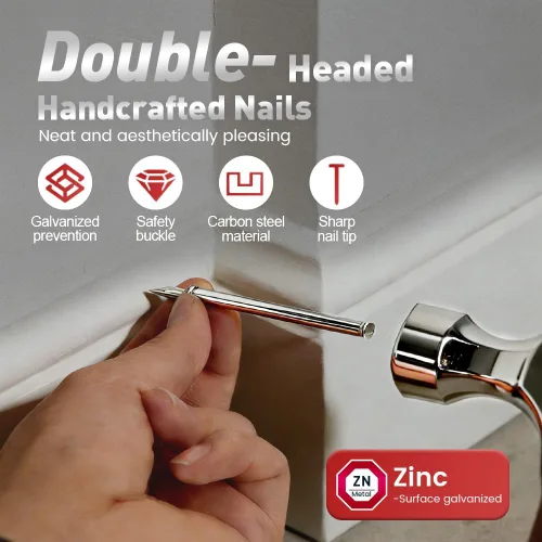 Miniatura 3 de Hilo de zócalo de doble cabeza sin costuras, uñas sin marcas, clavo de doble cabeza para zócalos, tornillo invisible para instalación de recortes