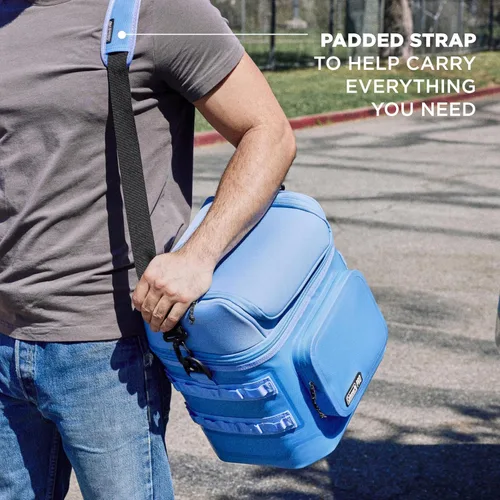 Miniatura 5 de Coleman Pro Hielera Suave Premium para 24 Latas, Tapa y Cuerpo Completamente Aislados se Mantiene Frío hasta 35 Horas, Excelente para Acampar, azul