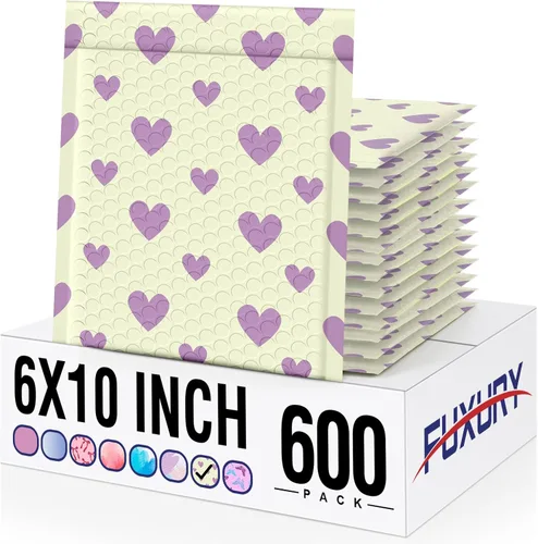 Miniatura 14 de Fuxury Sobres acolchados de burbujas de 6 x 10 pulgadas, sobres acolchados pequeños de acuarela azul, paquete de 100 sobres de burbujas