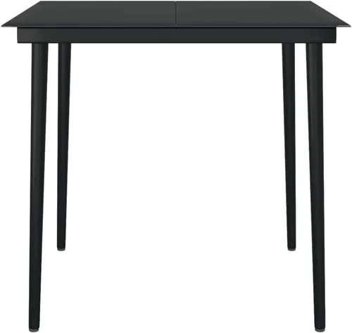 Miniatura 7 de Ensemble de Jardin Salon de 2 Places avec Table en Verre, Mobilier de Jardin Résistant aux Intempéries en Rotin Synthétique Beige et Noir Pour