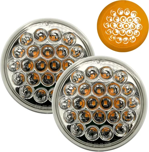 Miniatura 5 de All Star Truck Parts Luz estroboscópica empotrable LED redonda de 4 pulgadas, 24 LED DOT/SAE aprobado y marcado, impermeable, súper brillante