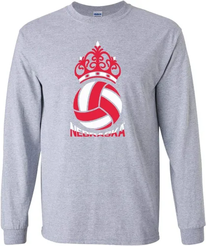 Miniatura 24 de CornBorn Elige tu diseño - Camisetas de manga larga de voleibol de Nebraska Voleibol Script Huskers - Blanco