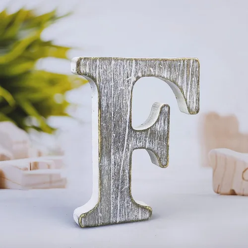 Miniatura 32 de Letras de madera rústica sin terminar de 4 pulgadas para decoración de pared, letras decorativas de pie en rodajas, decoración de tablero