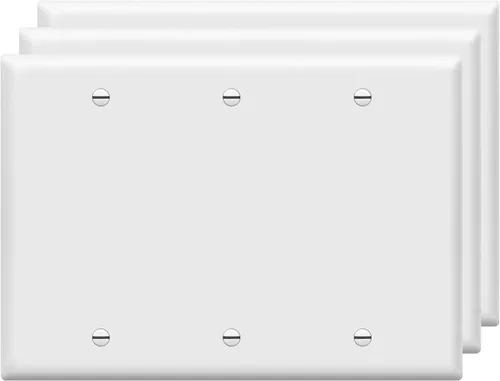 Miniatura 27 de Enerlites Cubierta de Dispositivo en Blanco Placa de Pared, Acabado Brillante, Tamaño 4-Gang 4.50" x 8.19", Policarbonato Termoplástico Irrompible