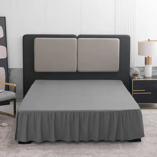 Miniatura 20 de TSUTOMI Falda de Cama Negra Tamaño Twin con Volantes y Esquinas Divididas, Falda de Cama Twin Caída de 12 Pulgadas, Falda de Cama Tamaño Twin Negra