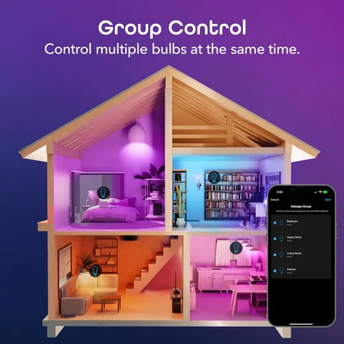Miniatura 7 de Geeni Prisma Plus - Bombilla inteligente, 800 LED regulables que cambian de color, blanco sintonizable, funciona con Alexa y Google Home, control