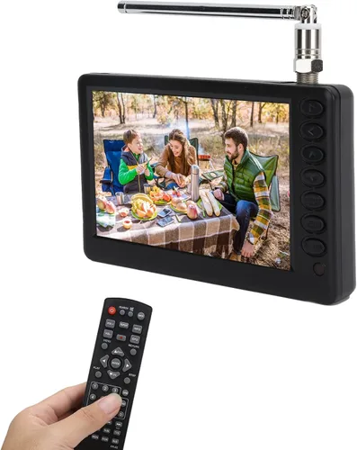 Zyyini TV portátil de 5 pulgadas, 1080P con antena, batería recargable, USB y tarjeta TF Play, para viajes, camping, personas mayores, niños