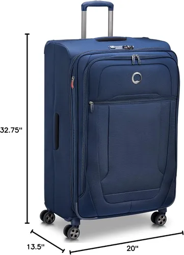 Miniatura 57 de DELSEY PARIS Helium DLX Softside - Maleta expandible con ruedas giratorias, azul marino, a cuadros, mediano de 25 pulgadas