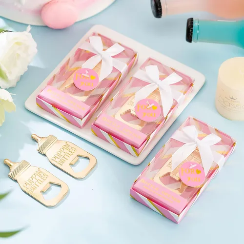 Miniatura 5 de 24 Abrebiberones Favores para Baby Shower, Regalos, Decoraciones, o Cajas de Regalo de Recuerdo para Invitados, Diseño Poppin para Bebés Niñas Rosa