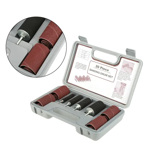 Miniatura 7 de Kit de tambor de lijado, juego de tambor de lijado de goma, juego de herramientas de lijadora de tambor de lijado de husillo, fundas de lijado