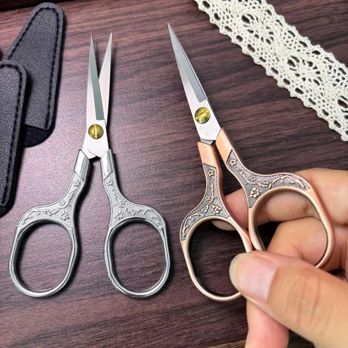 Miniatura 6 de Tijeras pequeñas y afiladas para cortar cabello, barba, cejas, nariz, vello facial, belleza Tijeras de corte de costura para bordado, tela