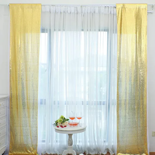 Cortinas de fondo de lentejuelas brillantes de 2 x 10 pies, cortinas de telón de fondo de boda para baby shower, cumpleaños, hogar, fiesta, evento,