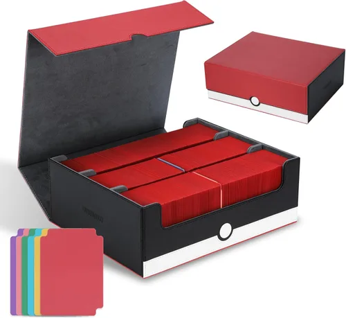 Miniatura 5 de tombert Caja de baraja premium de 150+ para PTCG, MTG, de gran capacidad con 2 divisores, para más de 100 cartas con funda TCG Juegos de cartas