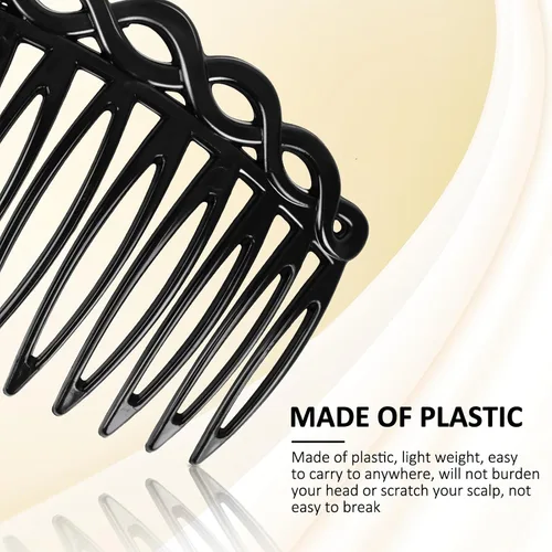 Miniatura 3 de COMNICO Juego de 6 peines laterales franceses para el cabello, accesorios de peine de pelo para mujer, juego de accesorios de plástico giratorio