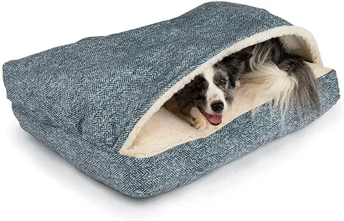 Miniatura 19 de Snoozer Pet Products Cama de lujo para perros estilo cueva rectangular con microserraje, pequeña, antracita