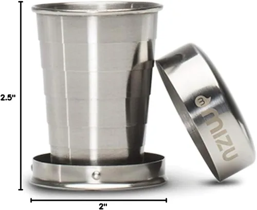 Miniatura 6 de Mizu - Vaso de chupito plegable 2 oz. acero inoxidable sin BPA (W02AMZASGNS)