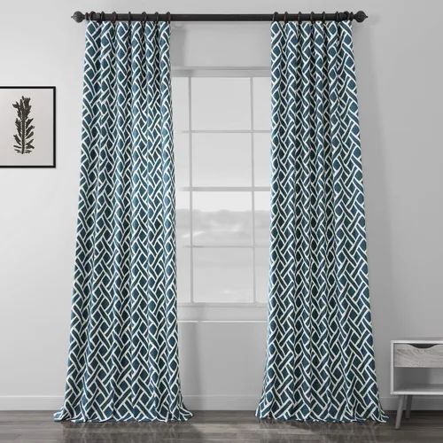 Miniatura 12 de HPD Half Price Drapes Cortinas florales de algodón de lujo con estampado de 84 pulgadas de largo (1 panel), modernas cortinas de oscurecimiento