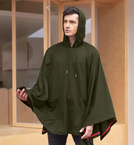 Miniatura 2 de COOFANDY - Poncho con capucha unisex casual con capucha suéter con bolsillo