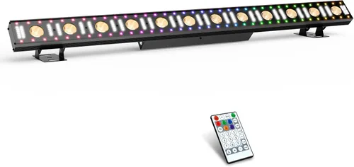 Barra de luz de escenario alimentada por batería: 150W 3IN1 RGBW cambio de color - Inalámbrico 2.4G DMX y control remoto - Efectos estroboscópicos y
