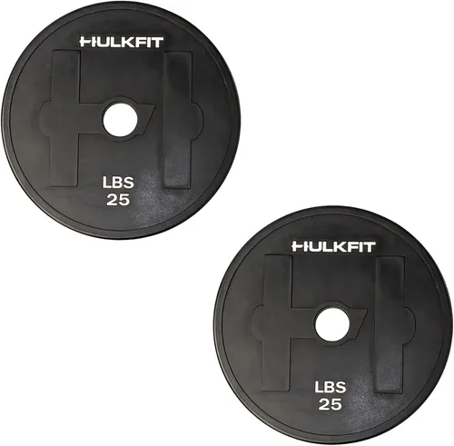Miniatura 7 de Juego de discos de peso de acero recubiertos de goma de 2 pulgadas para barra de mancuernas y placa cargables, solo entrenamiento de fuerza