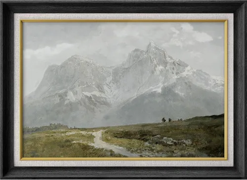 Miniatura 244 de MUDECOR Lienzo enmarcado prémium para pared, pinos nevados en bosque de invierno, ilustraciones modernas, arte contemporáneo, escénico, divertido