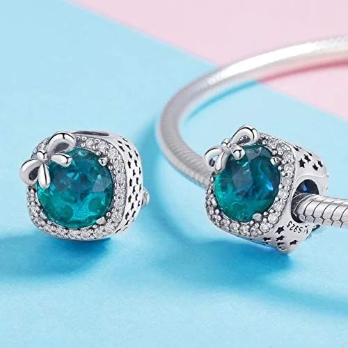 Miniatura 4 de MUERDOU Birthstone Charm Fit for Charms Bracelet Bowknot Birthday Crystal Charms for Bracelet and Necklace