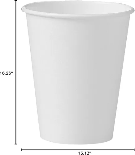 Miniatura 4 de SOLO 378W2050 Tazas calientes de papel polivinílico de una sola cara, 8 oz, blanco, 50/bolsa, 20 bolsas/cartón