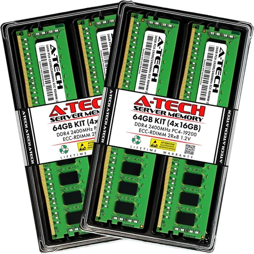 Miniatura 95 de A-Tech 4GB DDR4 2133MHz PC4-17000 ECC RDIMM 1Rx8 Single Rank 1.2V ECC Registered DIMM de 288 pines Módulo de actualización de memoria RAM