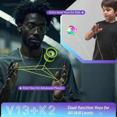 Miniatura 5 de MAGICYOYO Yoyo Sensible para Niños de 8 a 12 años, Paquete de 2 Yoyos, Truco Profesional de Girar con Dedo para Avanzados, Yoyo de Metal de Doble