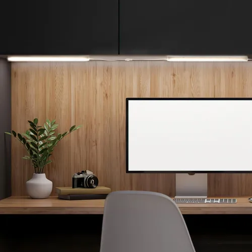Miniatura 8 de Litever Kit de luz LED con enchufe para debajo del gabinete con adaptador de corriente, regulador, 2 barras de luz LED USB de 12 pulgadas. Regulable