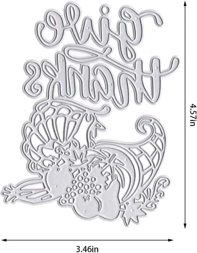 Miniatura 2 de Troqueles de corte de metal de Acción de Gracias para hacer tarjetas, otoño, dar gracias, palabras, frutas, fondo, plantilla, herramienta para Dar