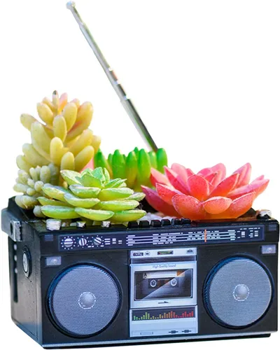 Miniatura 17 de Macetas de madera, mini maceta, maceta retro de resina para suculentas, bonsái, soporte de escritorio, mini adorno (caoba radio)