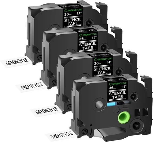 Miniatura 22 de GREENCYCLE Compatible con Brother STE 161 1-1/2" 1.417 in solución móvil Stencil Etch cinta de etiquetas para PT-3600, PT-530, PT-550, PT-9200DX