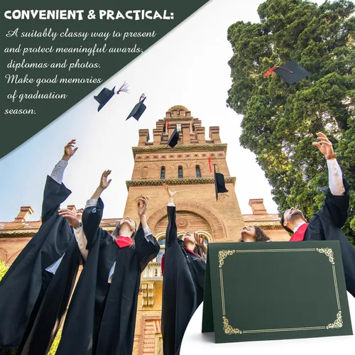 Miniatura 6 de Fainne Paquete de 120 soportes para certificados a granel, cubiertas de diploma, borde de lámina dorada, cubiertas de documentos para certificados