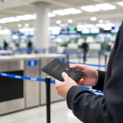 Miniatura 4 de Soporte para pasaporte con múltiples ranuras para tarjetas, funda para pasaporte con bloqueo RFID, elegante diseño unisex para hombres y mujeres
