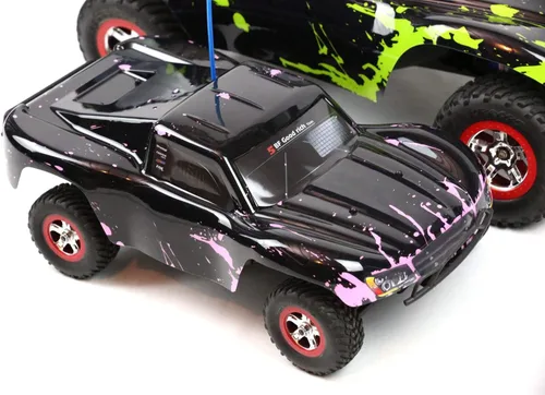 SummitLink Reemplazo de cuerpo personalizado compatible con color rosa fangoso sobre negro para automóvil o camión RC escala 1/16 (camión no