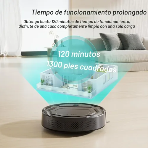 Miniatura 7 de Lefant Aspiradora robot M210 Pro, succión de 4000 Pa, 200 minutos de tiempo de funcionamiento, silenciosa, ultrafina, aspiradora robótica de carga