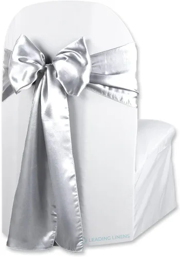 Miniatura 14 de Funda de satén para silla con lazo – Elegantes fajas para bodas, banquetes, recepciones, eventos especiales, restaurantes y fiestas – 28 opciones