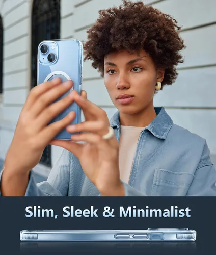 Miniatura 511 de FNTCASE Funda para iPhone 13 Pro-Max: Fundas magnéticas transparentes compatibles con Magsafe Slim anti amarillamiento protección contra caídas