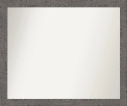 Miniatura 281 de Amanti Art Espejo de baño gris para sobre el fregadero, 31 x 48 pulgadas, espejo de tocador rectangular estrecho de color gris, marco de madera